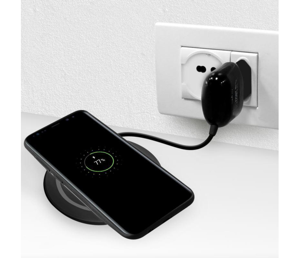 PURO Ładowarka indukcyjna podwójna 20W (czarna) - 1457288 - zdjęcie 2
